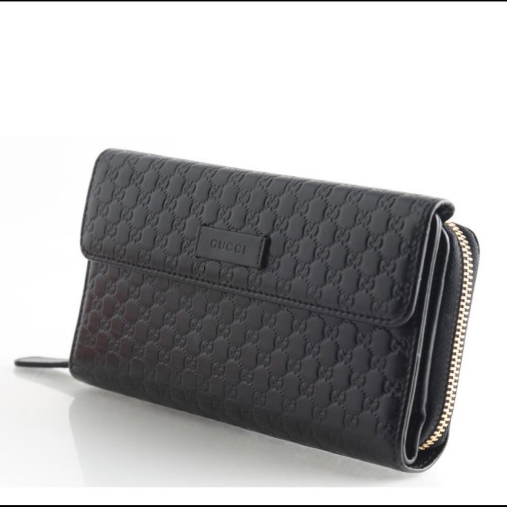 Black Microguccissima Continental Wallet